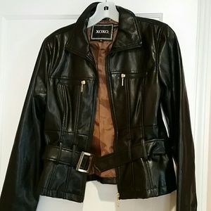 Black faux leather jacket